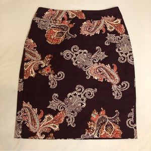 Ann Taylor Paisley Print Skirt